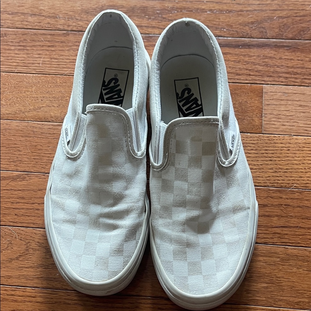 Vans Classic White Checkered Slip-Ons